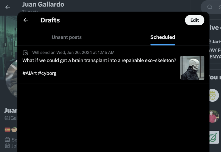 How to view scheduled posts on x j gallardo